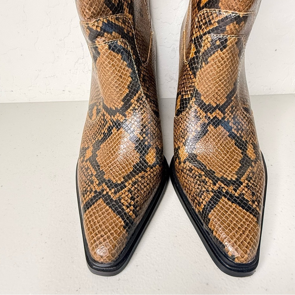 New Franco Sarto Jaxon Snake Print 1/4 Zip Mid-Calf Boot Size 10 - Picture 6 of 11